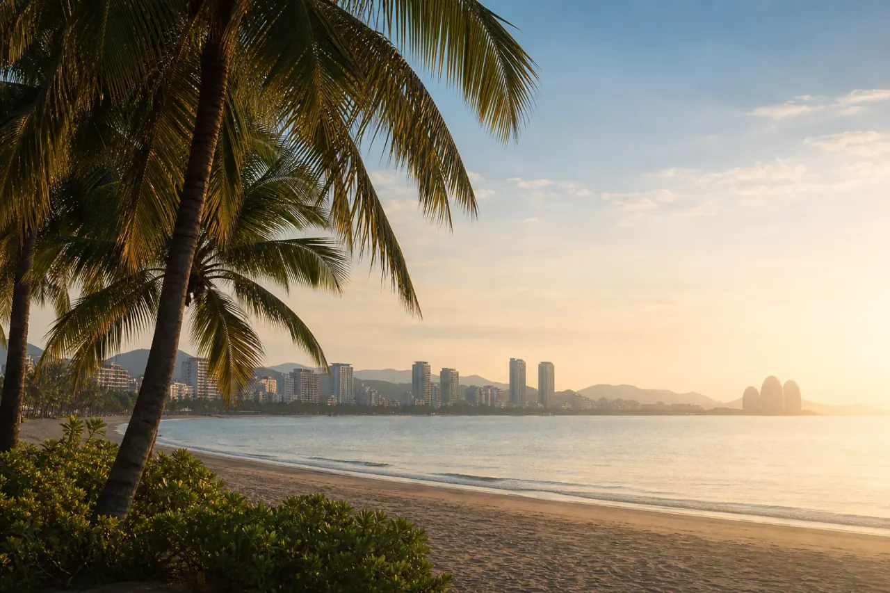 Morning light over Sanya Bay